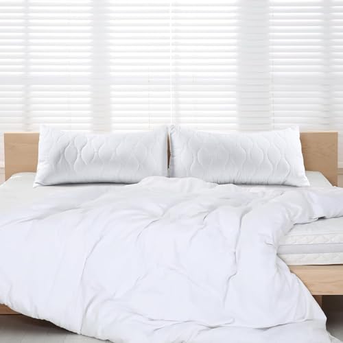 Utopia Bedding Kopfkissen 40x80 cm (2er Set), Gestepptes Kissen für Bett und als Dekokissen, Kissenfüllung, SofaKissen, Zierkissen für Couch (Weiß)