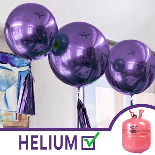 Image of PartyWoo Metallic Purple Balloons 4pcs 36 Inch Chrome Purple Latex Helium Balloons for Mardi Gras Graduation Wedding Bachelorette Baby Shower Anniversary Birthday Party Decorations Purple-G105