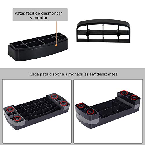 HOMCOM Step para Fitness Stepper Aeróbic Step de Aeróbic Antideslizante con Altura Regulable 2 Niveles de 10/15 cm Carga 150 kg para Ejercicio en Casa Gimnasio 68x29x15 cm Negro - imagen 6