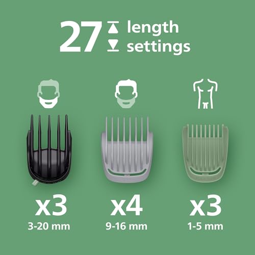 Philips Multigroom 9000 Series All-in-One 23-Piece Trimmer, Shaver & Clipper + OneBlade Trimmer for Men - All-Over Grooming Set for Face, Head & Body, 27 Length Settings (0.2-20 mm), MG9561/30 - Image 4
