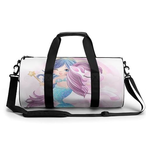 Duffel bag sirène licorne pour ne plus manquer de place en voyage de gym
