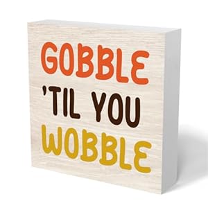 Vintage Fall Wooden Box Sign Funny Fall Decor Desk Decor Thanksgiving Fall Decorations for Home Farmhouse Bathroom Table Corner Bookshelf Rustic Plaque Block Sign Decorative Turkey Autumn Decor