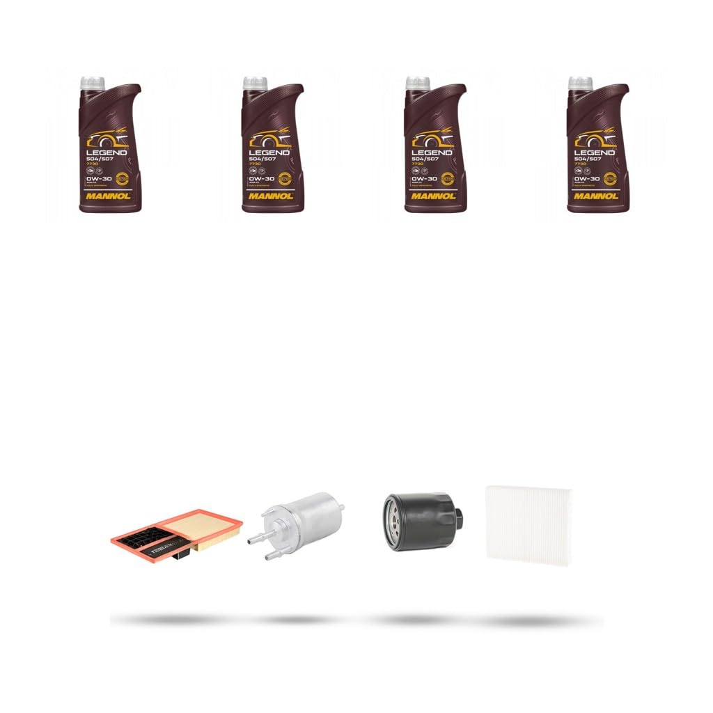 Kit tagliando 4 FILTRI e 4L OLIO M compatibile con Skoda Fabia II (545,542) 1.4 16v 63kw dal 2007 al 2014