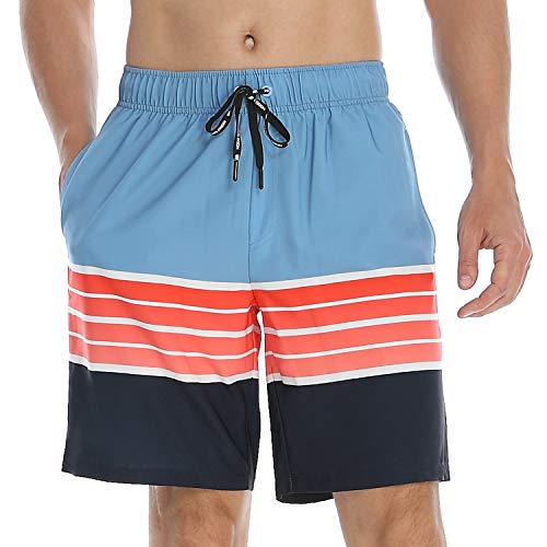Image of HOdo Mens Swim Trunks with Mesh Liner 9 inch Quick Dry Swim Shorts Bathing Suits for Men Swimwear Board Shorts wiht Pockets
