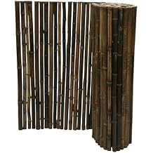 Forever Bamboo Natural Bamboo Fencing Garden Screen Rolled Fence Panel Black 0.75 in D x 3 ft H x 8 ft L