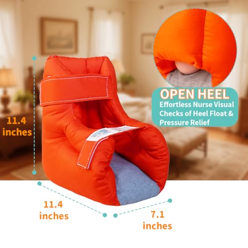 Image of EZ Assitive Heel Protector Sleeves - Open Heel Design for Pressure Relief, Adjustable Straps, Soft & Breathable Fabric, Fits Both Feet (1pc) - Ideal for Bedridden, Elderly & Diabetic Care