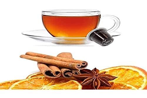 KICKKICK Orange und Zimt Kräutertee Kapseln für Nespresso Maschine MADE IN ITALY (50 Stck.) Natürliche Nespresso Kompatibel Tee Kapseln für Kaffeemaschine
