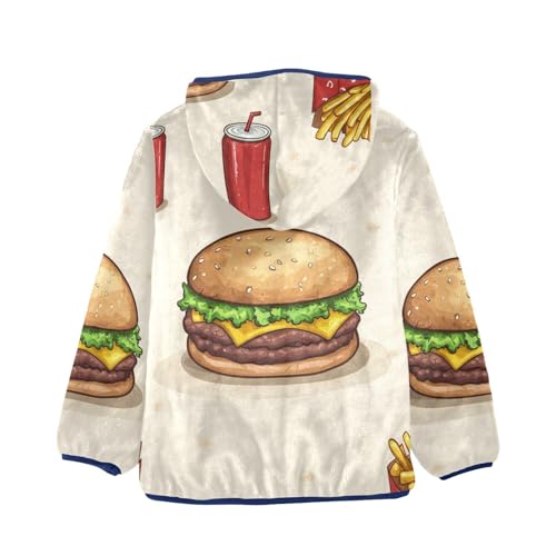 Fast Food Girls Fleece Jacket Girls Fall Jacket Girls Zip Up Hoodie Girls Sherpa Jacket 2-10T2