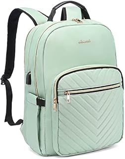 LOVEVOOK Laptop Backpack for Women,Laptop Bag for Women 15.6 inch,Waterproof Travel Backpack Purse,Stylish Womens Backpack,Work Computer Bags Bookbag Teacher School Back Pack with USB Port,Mint Green