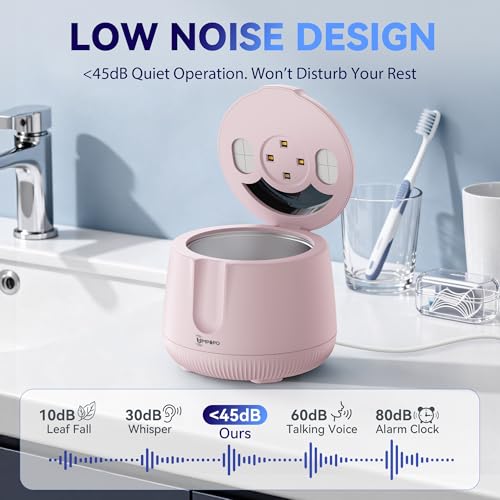 Image of Ultrasonic Retainer Cleaner Machine 48kHz, Dental Ultrasonic Care Cleaner | Ultrasonic Retainer Cleaner for Dentures, Aligners, Mouth Guards, Toothbrush Heads and Jewelry with 200ML Capacity