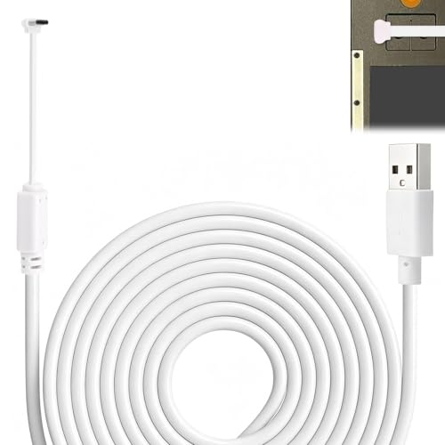 Type-C Charging Cable for Battery Doorbell, 4m/13.1ft L-Shaped Connector Compatible with 2nd Gen (2020) & 2024 Release Battery Video Doorbell 24H Continuous Power Supply