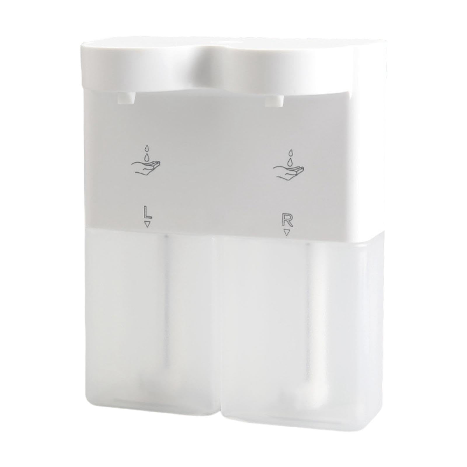 Milageto Dispensador de jabón automático Doble para Montar en la Pared, Resistente, Ahorra Espacio, eléctrico, para el baño del hogar, Líquido