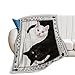 Cat Blanket and Throws Black and White Cat Lover Gifts Throw Blankets Cat Decor Soft Cozy Fleece Plush Warm Flannel Bedding Blanket for Girls Kids Adults Couch Travel 40
