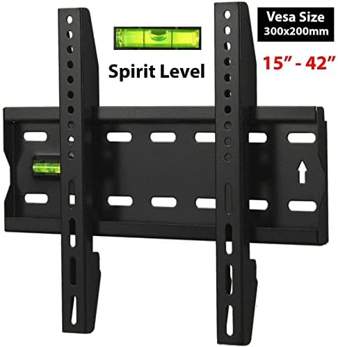 Safekom 15" - 42" Inches Fixed TV Wall Bracket Mount For 15 26 30 32 37 40 42 inch 3D Sony Samsung Panasonic LG TVs LCD LED Plasma Built in Spirit Level