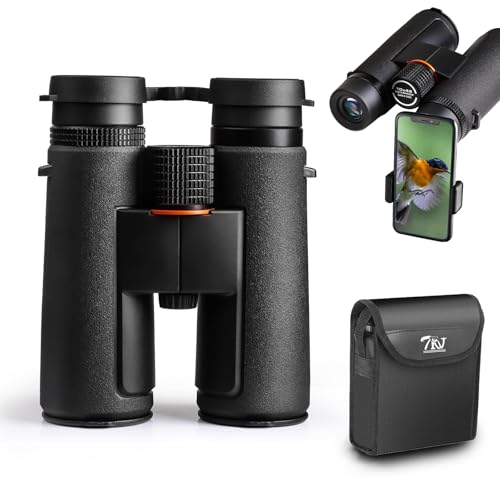 TRV 10x42 Binoculars for Adults High Powered - Waterproof Fogproof BAK4 Prism, with Phone Adapter for Bird Watching, Hunting, Travel