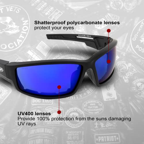 Image of Global Vision Sly Breathable Padded Motorcycle Safety Sunglasses ANSI Z87.1 Black Shades for Men & Women