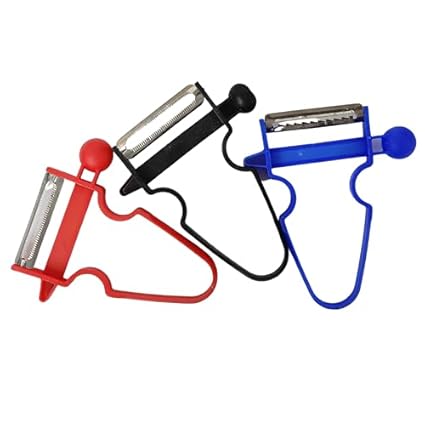 FOKRIM Magic Trio Peeler Slicers Shredders for Fruits and Vegetables with Spiralizer, Julienne, Cutter and Grater Kitchen Helper