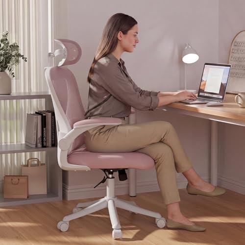 Image of Ollega Ergonomic Office Chair with Memory Foam Seat, Computer Desk Chair | 3.5 inch Memory Foam Cushion, 3D Adjustable Headrest, Lumbar Support, Flip-Up Armrests, Breathable Mesh, 330LBS Weight Capacity