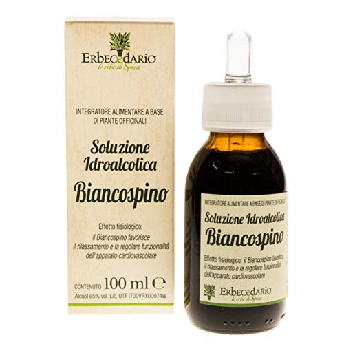 Erbecedario - Biancospino Tintura Madre in Gocce, Integratore per dormire Favorisce Rilassamento corporeo, Riposo Notturno e La Funzionalità Dell'Apparato Cardiocircolatorio, 1 Flacone 100ml