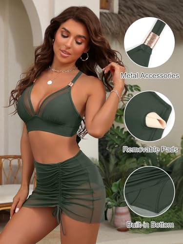 10 Best Bathing Suits with Tummy Control for Women Over 60: Flattering Swimwear for Confidence at Any Age 8 Blooming Jelly Womens High Wasited Bikini Sets Tummy Control Swimsuits Slimming Swim Skirt Swim Suits (L, Army Green)