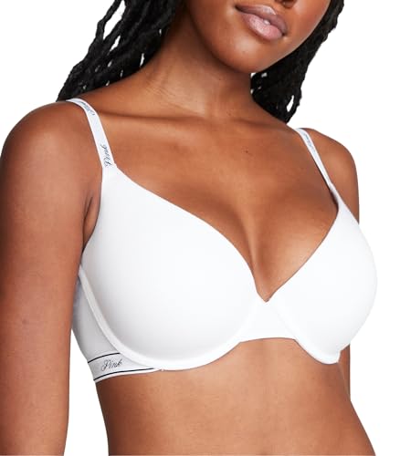 Victoria's Secret Pink Women's Wear Everywhere Push Up Bra, White Logo, 36C - image 1