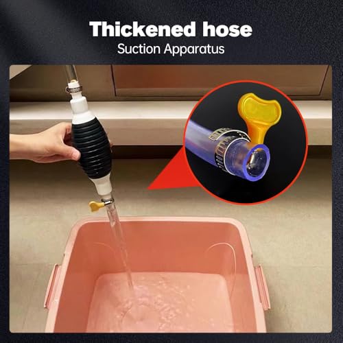 Image of Multifunctional Liquid Siphon, Diameter Manual Fluid Extractor for Gasoline, Motor Oil, Fuel, Diesel, Water, Fish Tank, Aquarium, Upgrade with 3.2 /4.9 /6.5 /9.8ft Hose (6.5FT)