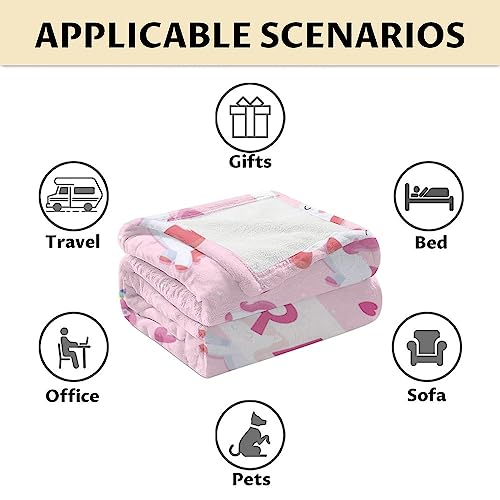 Personalized Unicorn Blanket Gifts with Name - 50"x60" Cute Throw for Girls & Women - Pink Soft Fuzzy Blankets for Bed, Couch & Living Room
