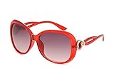 Sunny&Love Womens Fashion Oversized Color Lens Red Frame Square Sunglasses