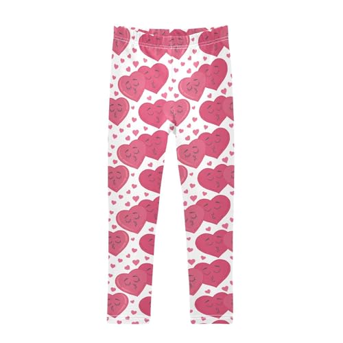 ZZKKO Girls Leggings Lovers' Hearts Toddler Girls Clothes Leggings for Girls Toddler Girls Leggings 3-4T