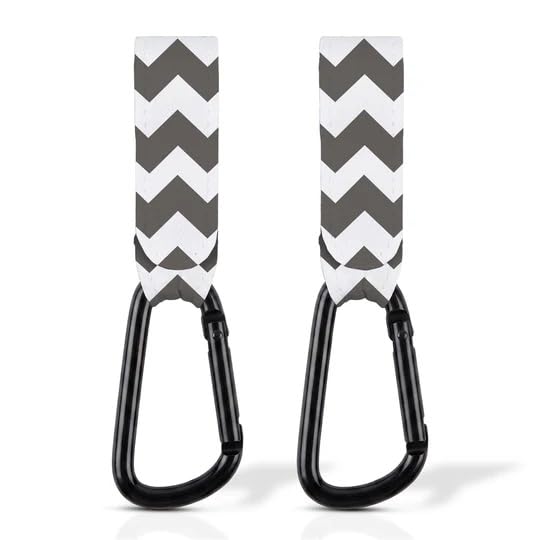 Tiddler Pram Stroller Clips Hooks, Yeah Chevrons Carabiner, Set of 2