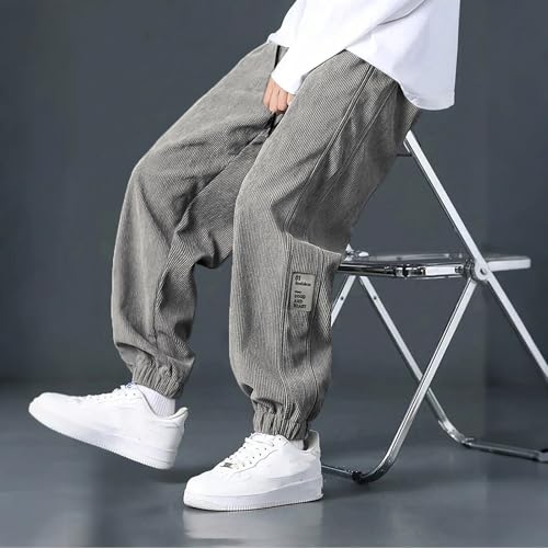 Baggy Sweatpants for Men Casual Drawstring Elastic Waist Beam Feet Pants Fashion Athletic Apered Joggers Trousers2
