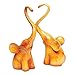 SIGNALS Loving Elephants Figurines, Wooden Elephant Statue, Elephant Figurines Home Decor