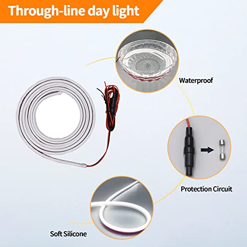 Miytsya Pack-1 Led Lights For Car, 70 Inches Flexible Waterproof Car Hood Strip Light, Car Hood Led Strip, Car Daytime Running Light Strips, Hood Light For Car, Truck (Blue) #TOP2