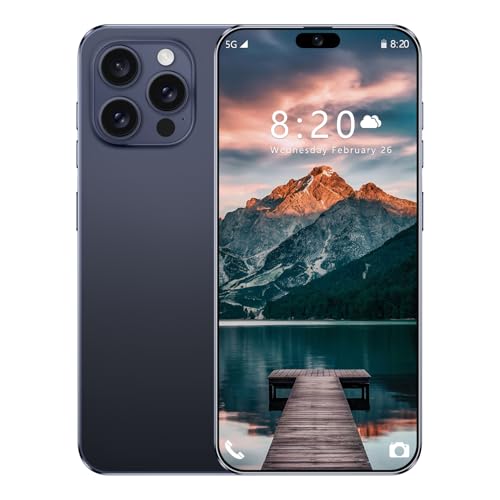 Teléfono Desbloqueado I16 Pro MAX, Android 14, Pantalla AMOLED de Alta definición de 7.3', batería de 8000 mAh, reconocimiento Facial, Huella Dactilar, 5G, Foto y GPS.,Dark Blue-1TB