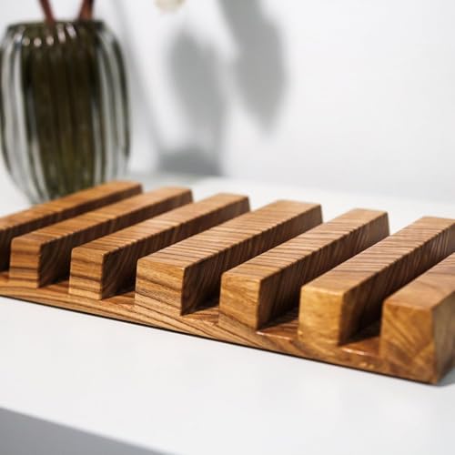 Image of Wooden Multi-Slot Laptop Stand & Desk Organizer | Holds Multiple Laptops, Tablets & Files | Handcrafted Solid Wood Stand for Office & Home