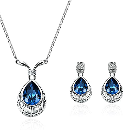 Young & Forever Gift Diwali Gifts Blue Crystal Necklace Jewellery ...