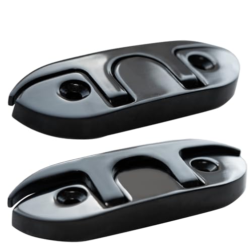 Laorde Boat Folding Cleats Black 4-1/2 inch Flip Up Boat Cleats 316 Stainless Steel Rope Cleats Marine Grade Flush Mount Boat Dock Cleats for with Installation Accessories (2 Pack) - Thumbnail 3