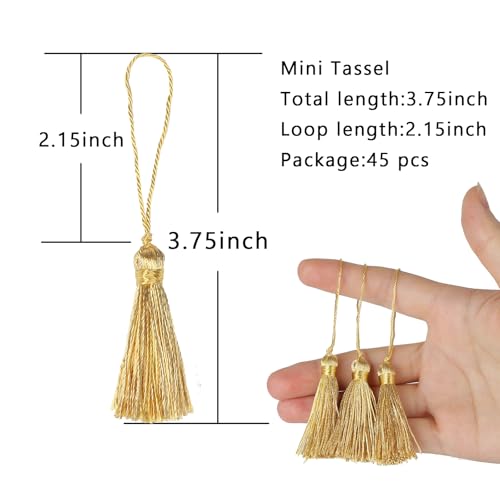 Image of 48Pcs Mini Bookmark Tassels Handmade Keychain Silky Tassel