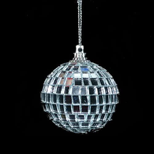 1 unidad de bola espejada plateada para discoteca, decoración colgante para fiestas, bodas, clubes nocturnos y festivales, para eventos de baile y decoración del hogar miniatura 6