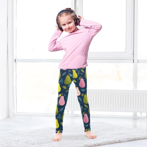 Pear Leaf Girls Leggings Ultra Soft Compression Yoga Gym Pants for Kids 4-10T4