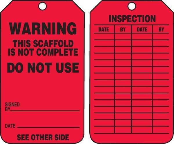 Warning Tag, 5-3/4 x 3-1/4, PK25, Black, Red