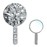 Noilk Vintage Vanity Mirror with Handle, Silver Travel Makeup Hand Mirror for Women, Hand Held Aesth
