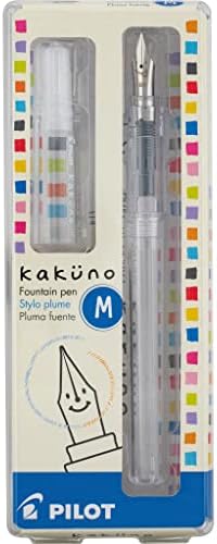 PILOT Kakuno Fountain Pen, Clear Barrel, Medium Nib (10822)