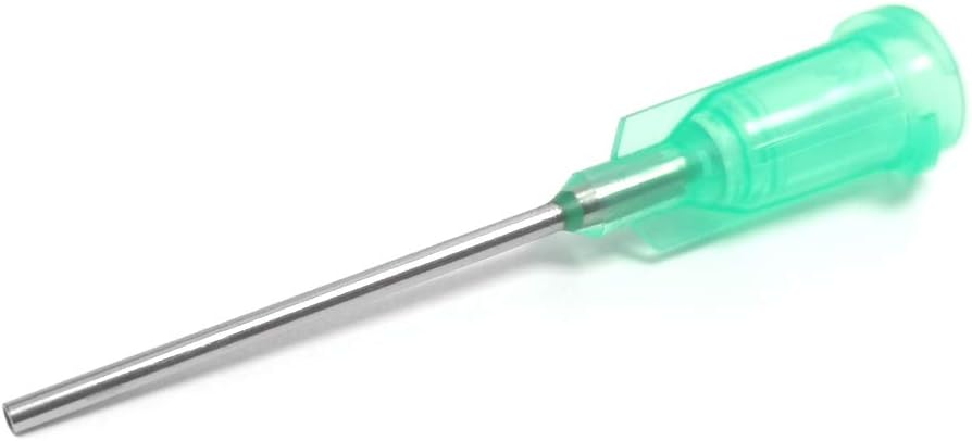 𝟭𝟴 𝗚𝗮𝘂𝗴𝗲 𝟭 𝗜𝗻𝗰𝗵 Blunt Tip Dispensing Needle with Luer Lock,Precision Applicator(Green,50 Pcs)