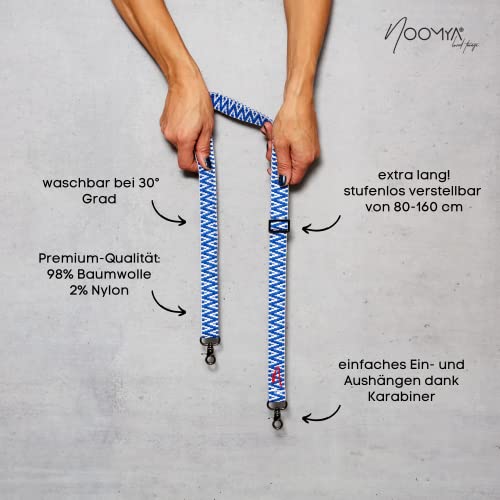 NOOMYA® Handykette True Blue | Baumwolle | Wechselband zum Umhängen | ohne Hülle | universal für Handyhüllen mit Ösen | iPhone Samsung Google Xiaomi | Taschengurt kl. Tasche Handytasche | Geschenk
