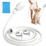 Waschbeckenschlauchaufsatz für Wasserhahn, tragbarer Duschkopf, Gummischlauch, zum Aufstecken von Gummi-Duschschlauch, Handbrause für Hunde, Haustiere, Baden und Babys, Haare waschen, Gemüse ausspülen