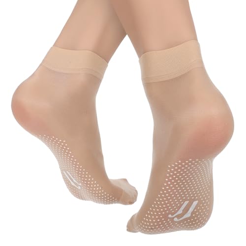 10 Pairs Sheer Ankle Socks for Women, Anti-Slip Sheers Socks, Sheer Pop Sock with Reinforced Toe, Stylish Sheers Sock Match with Heel Sneaker Skirt Dress 7