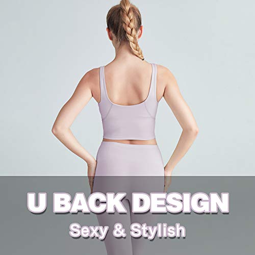 pedkit Sutiã esportivo feminino U nas costas em U com decote removível e acolchoado colete acolchoad