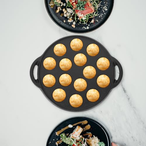 Poêle en fonte GARVALON à 15 trous pour escargots et boulettes - 6