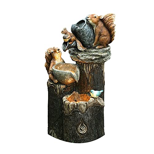 Juesi Solar Lighted Garden Squirrel Animal Statue Miniatures Figurine, Resin Fairies Garden Accessories For Outdoor Yard Lawn Patio Porch Tabletop Desktop Shelf Collection #TOP1
